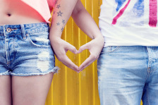 Hands forming a heart for charity